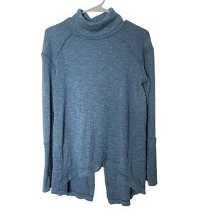 Free People “We The Free” Open-Back Turtleneck Tunic Top S Green / Blue